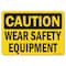 Signmission OSHA Caution Decal, Wear Safety Equipment, 5in X 3.5in Decal, 3.5" H, 5" W, Landscape OS-CS-D-35-L-19258 - alternate 1